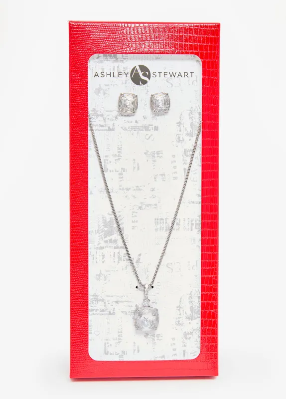 Crystal Silver Tone Necklace Box Set sold by Ashley Stewart