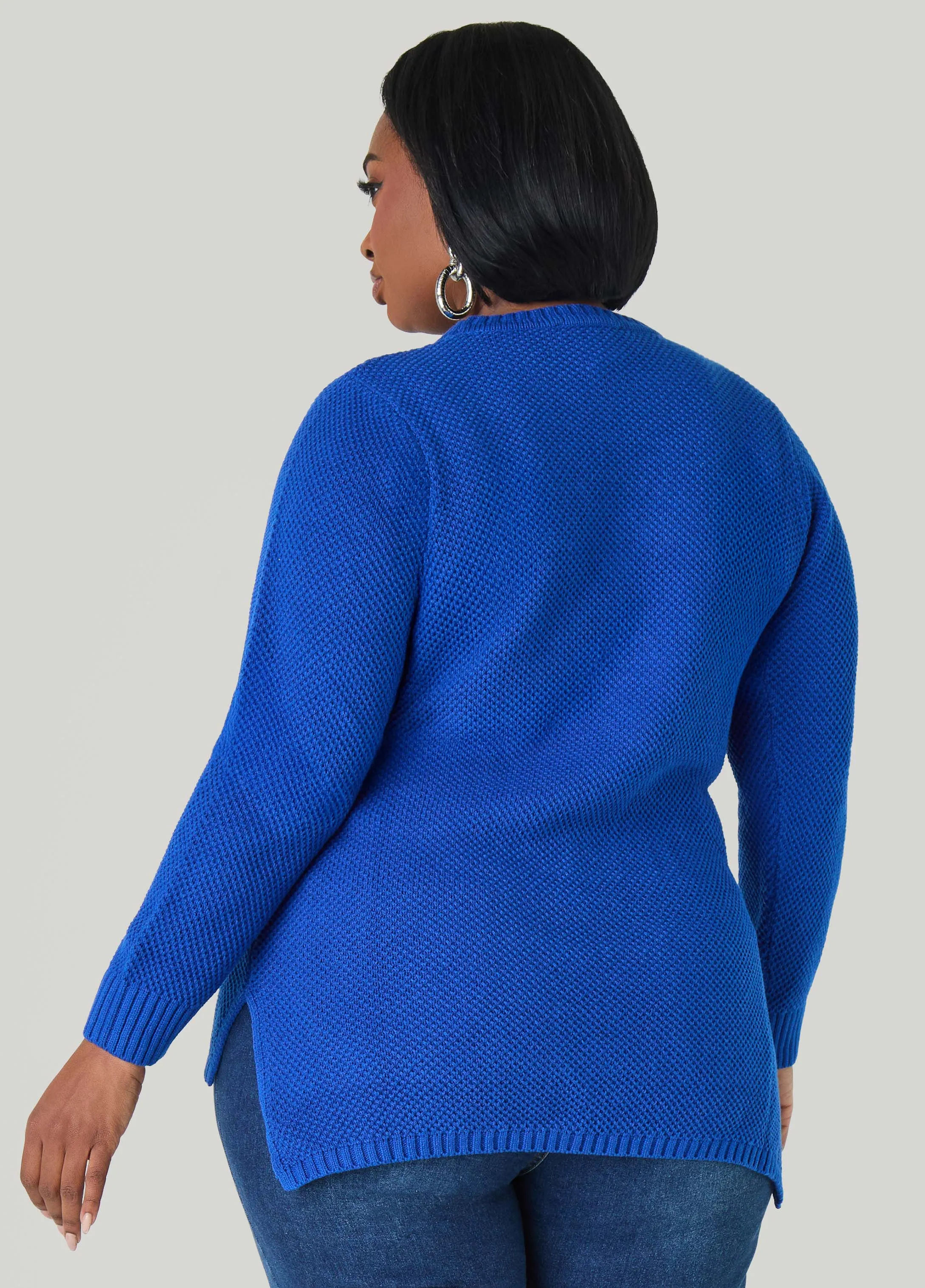 Lace Up Sweater sold by Ashley Stewart product image thumbnail 4