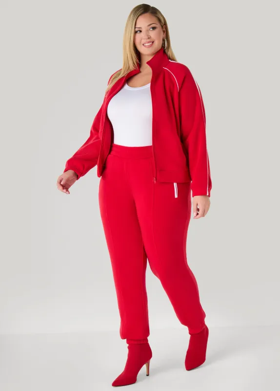 Piped Fleece Joggers sold by Ashley Stewart