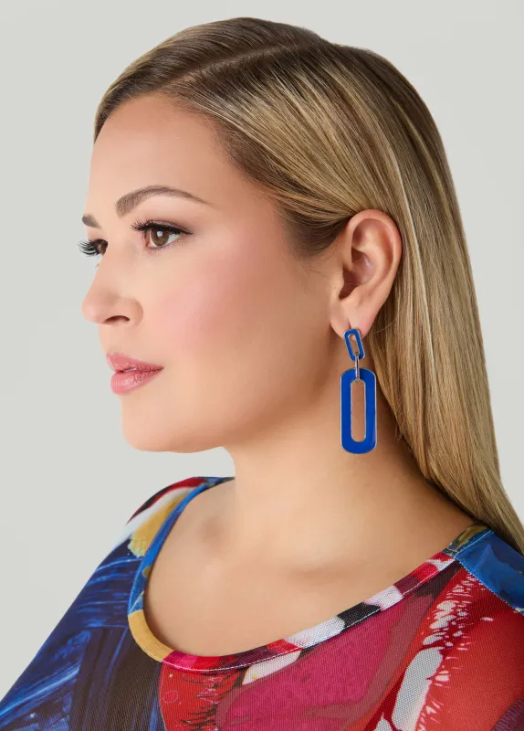 Enamel Link Earrings sold by Ashley Stewart