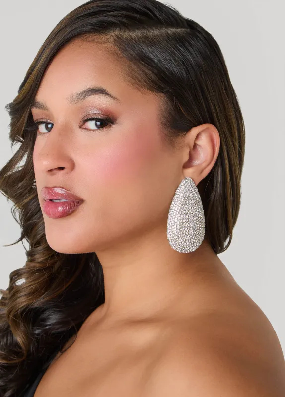 Pave Crystal Teardrop Earrings sold by Ashley Stewart