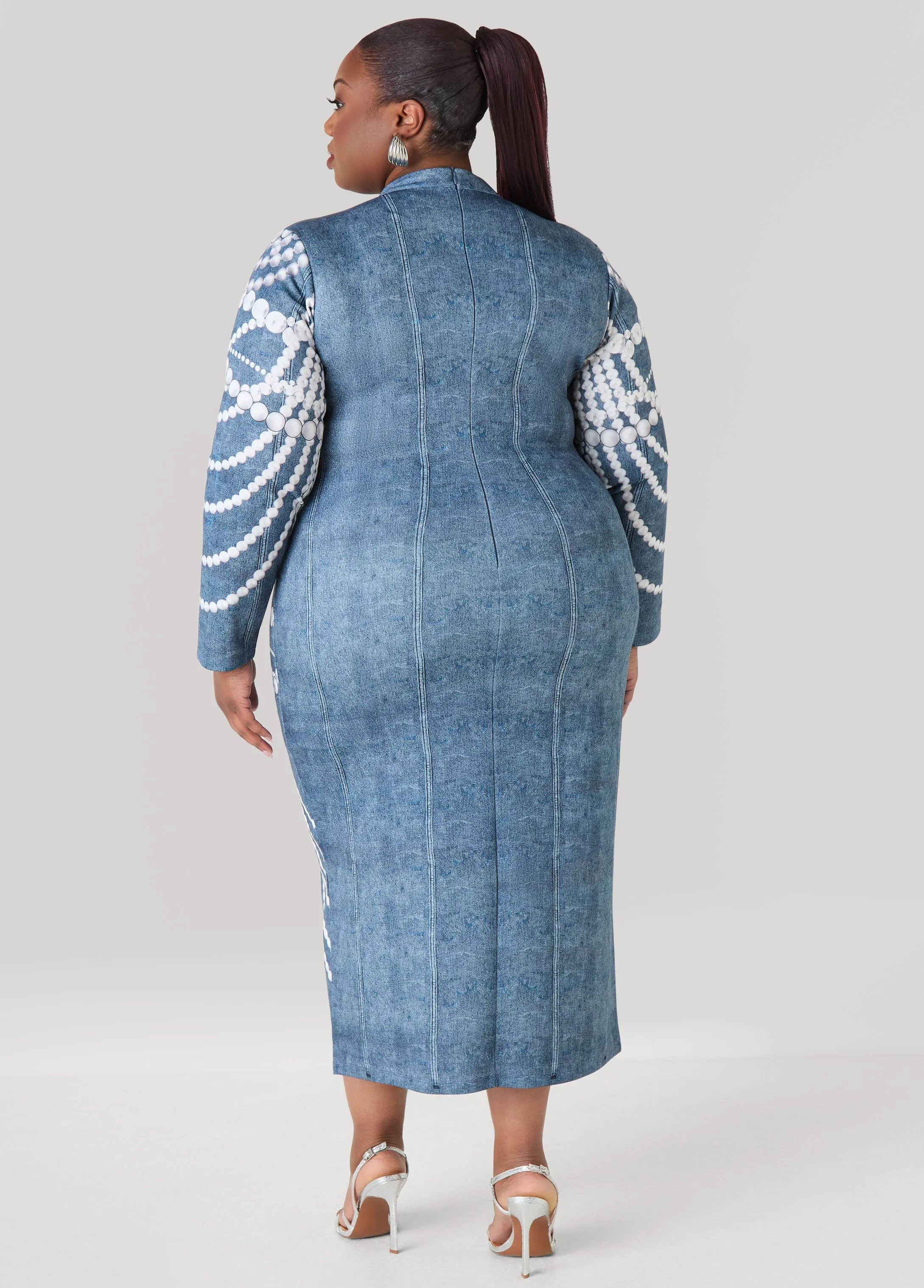 Pearls And Diamonds Bodycon Dress sold by Ashley Stewart product image thumbnail 2