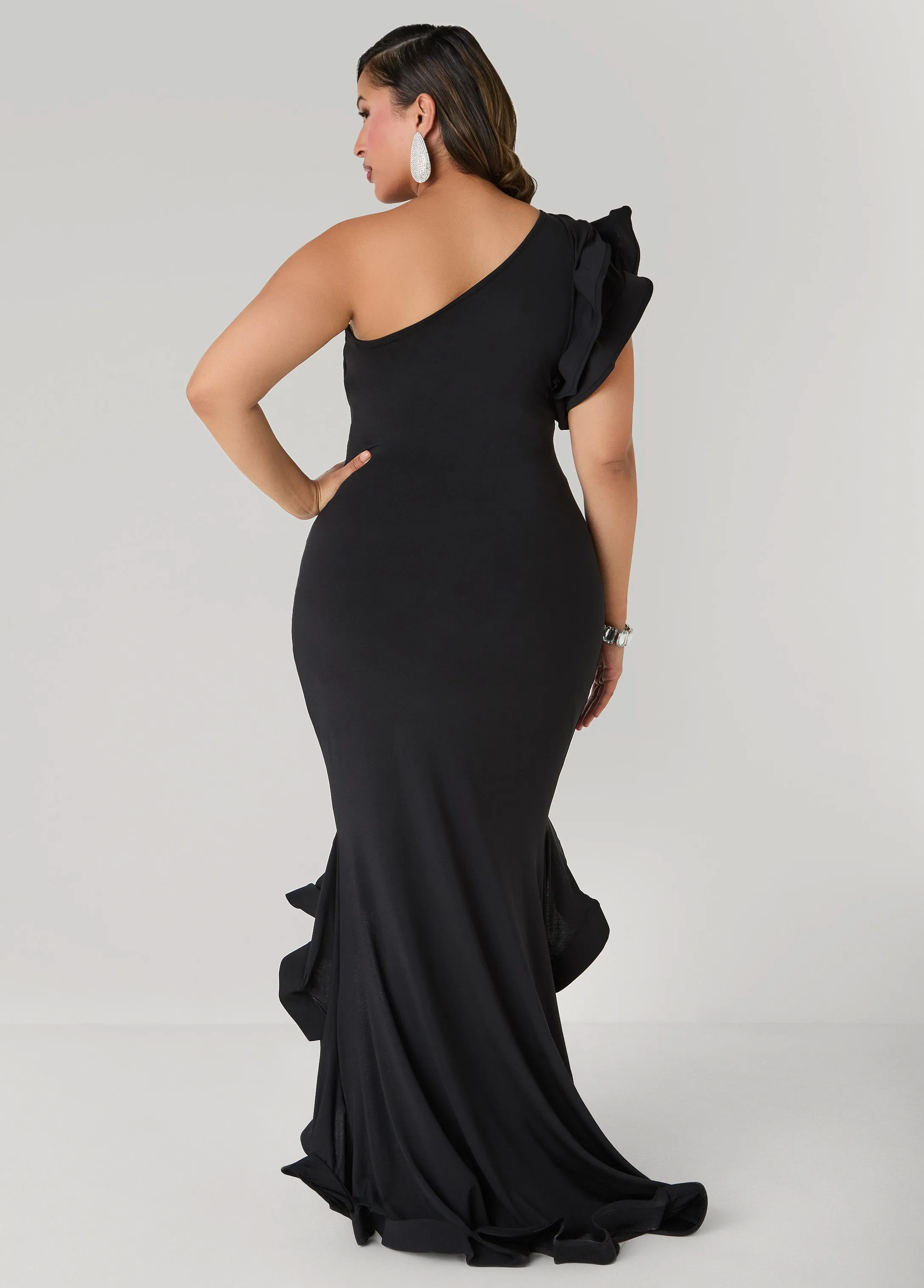 Ruffled One Shoulder Gown sold by Ashley Stewart product image thumbnail 2