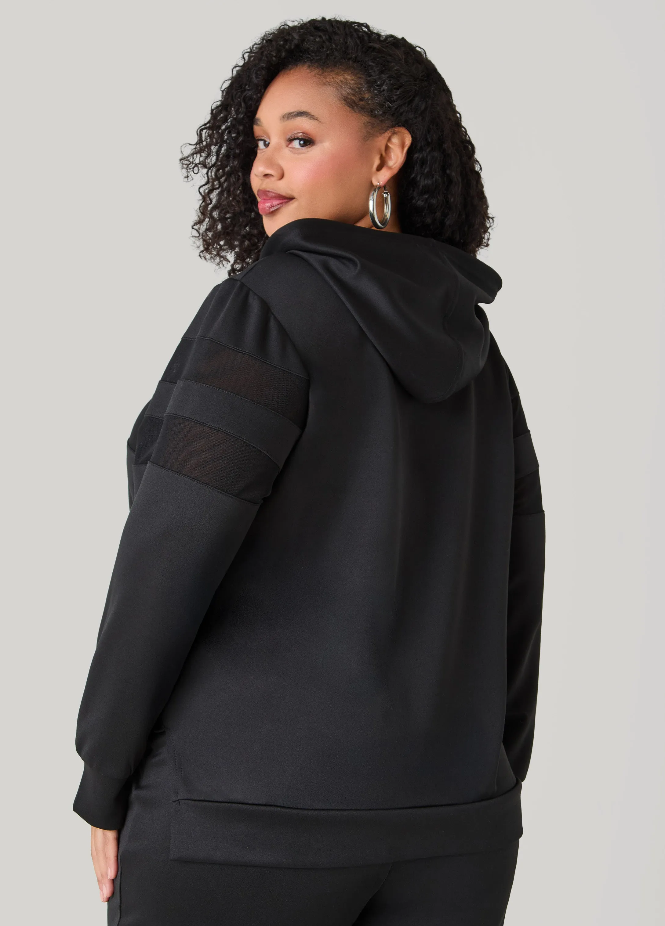 Mesh Paneled Hoodie sold by Ashley Stewart product image thumbnail 2