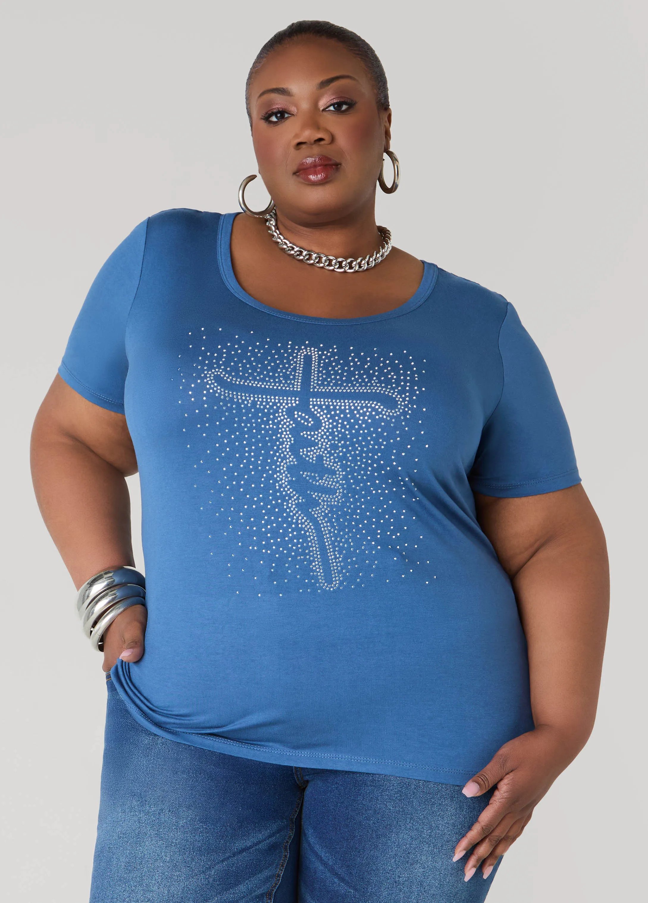 Faith Crystal Tee sold by Ashley Stewart