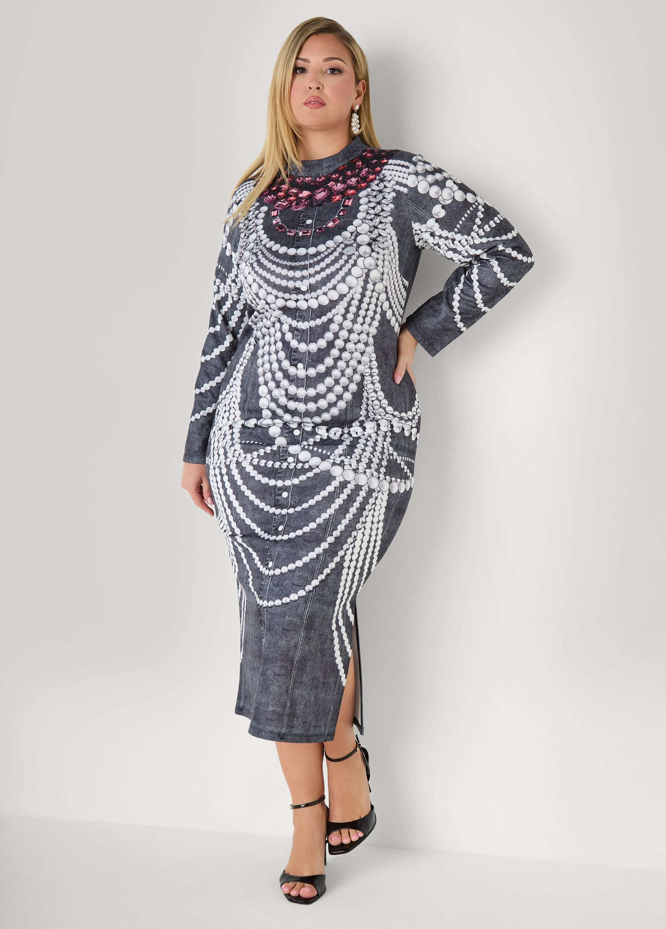 Diamonds And Pearls Bodycon Dress sold by Ashley Stewart