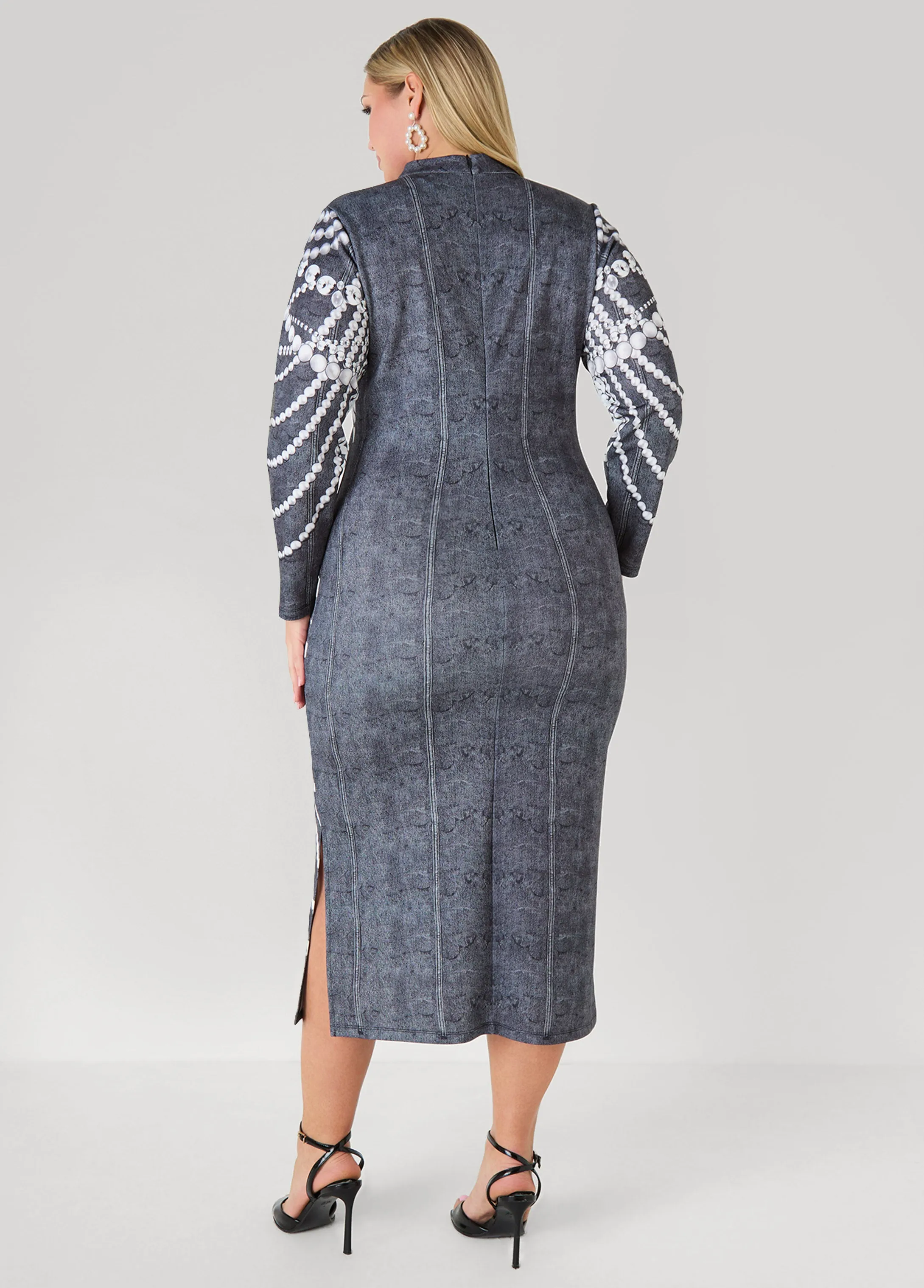 Diamonds And Pearls Bodycon Dress sold by Ashley Stewart product image thumbnail 4