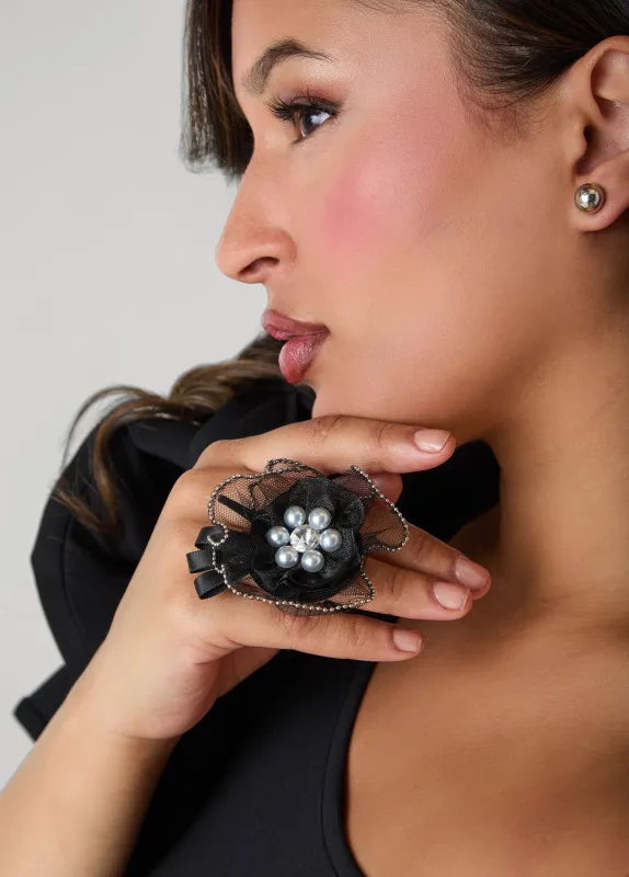 Embellished Rosette Ring sold by Ashley Stewart