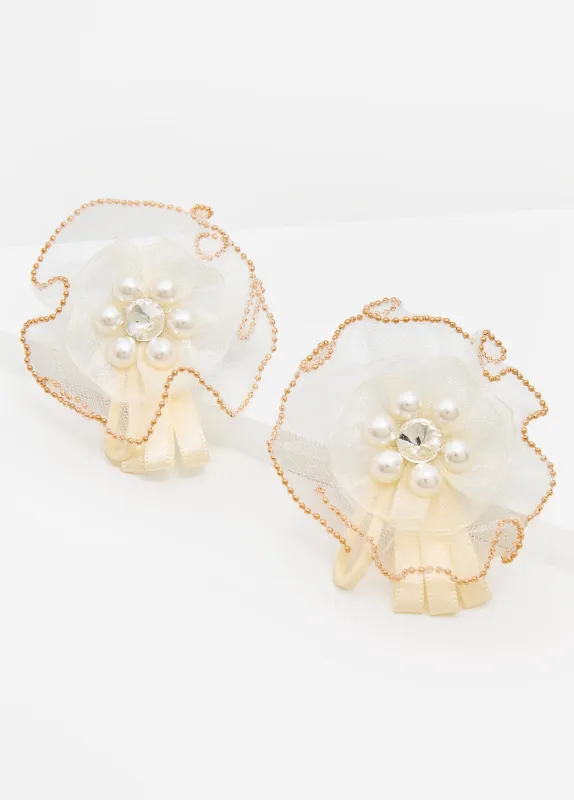 Embellished Rosette Stud Earrings made by Ashley Stewart