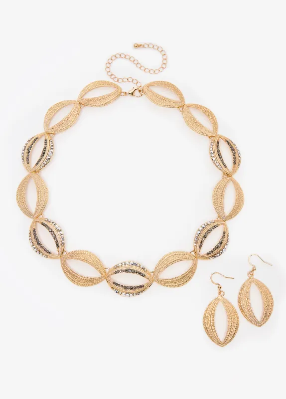 Stone Encrusted Necklace Set sold by Ashley Stewart
