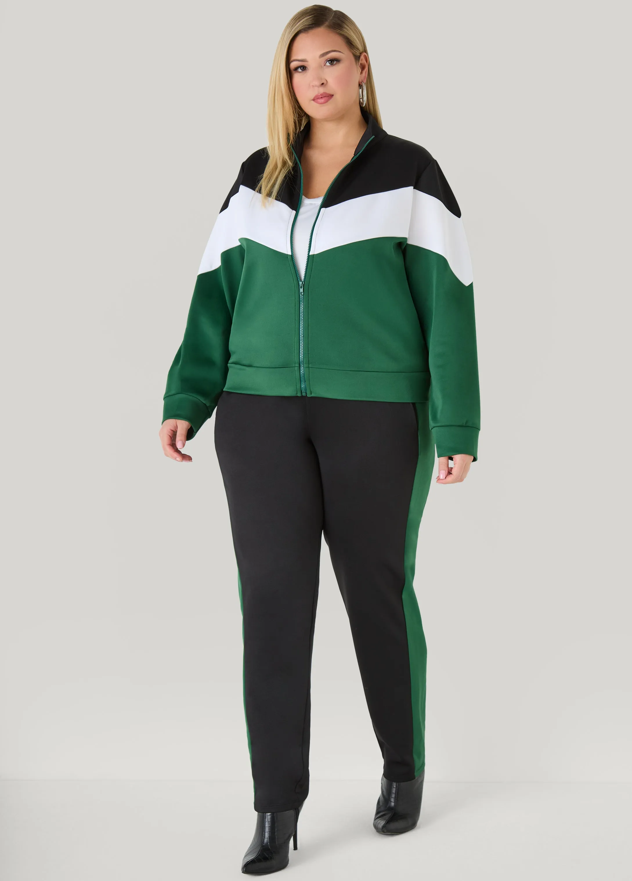 Two Tone Pull On Track Pants sold by Ashley Stewart product image thumbnail 5