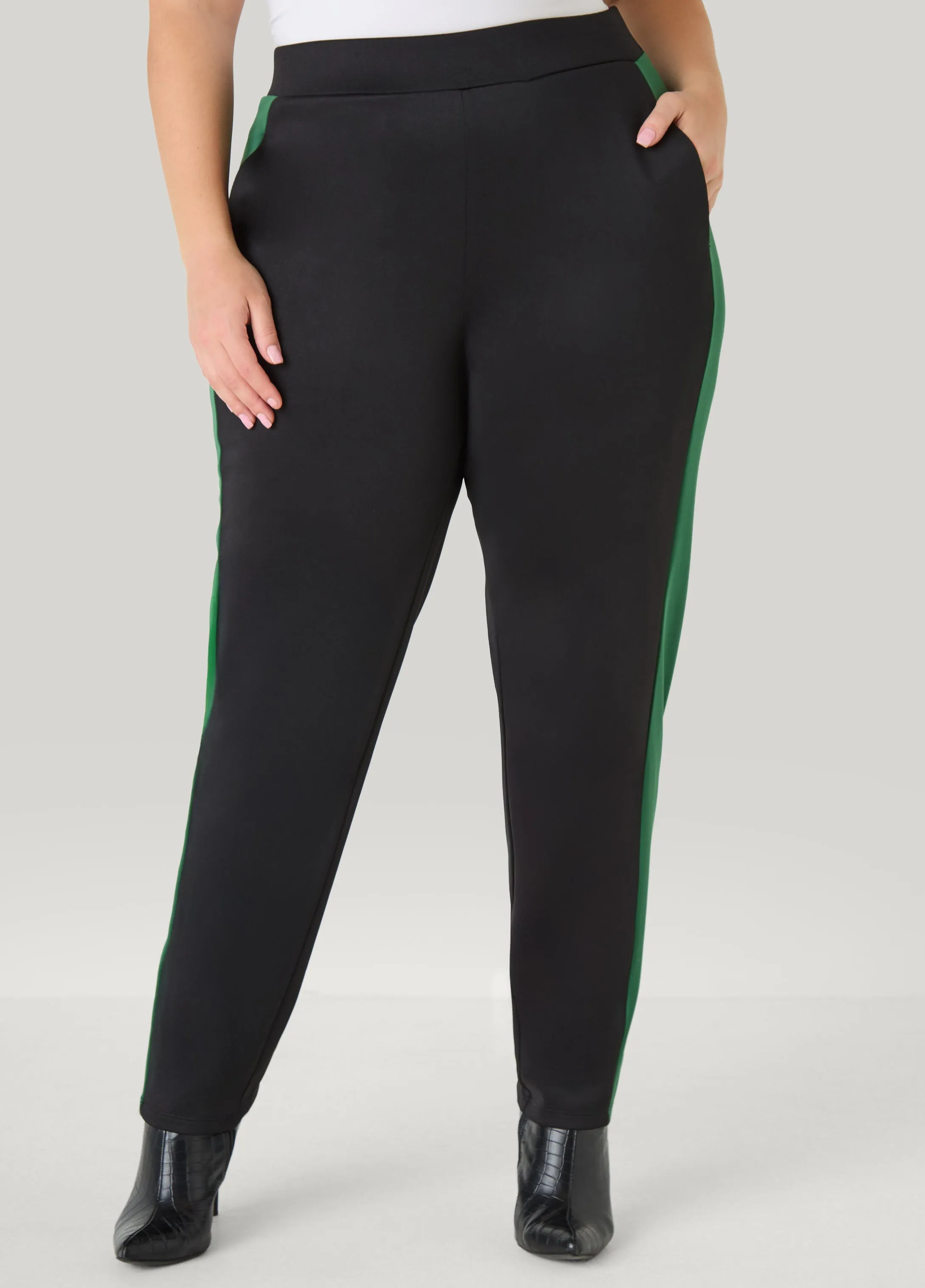 Two Tone Pull On Track Pants sold by Ashley Stewart product image thumbnail 3