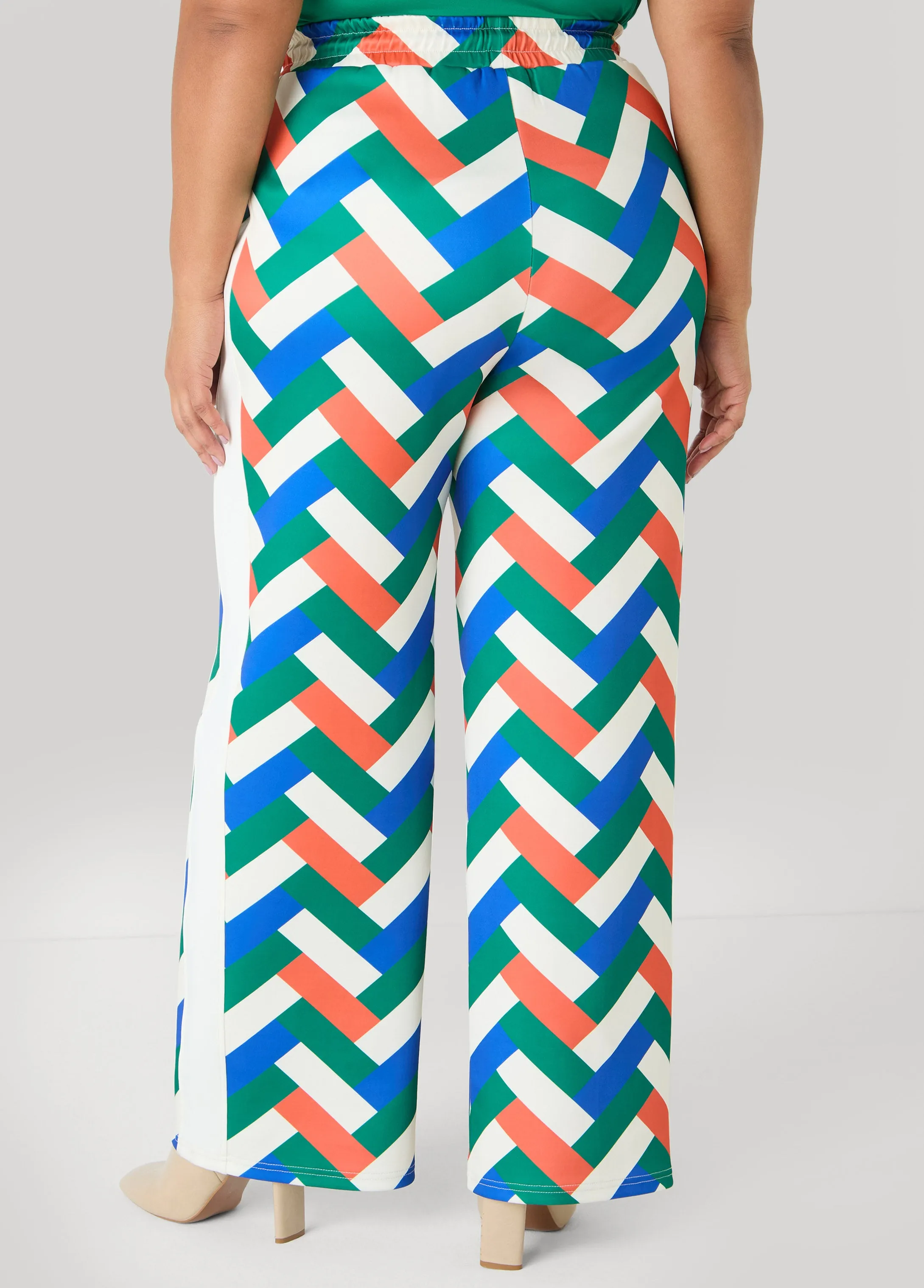 Geo Print Wide Leg Track Pants sold by Ashley Stewart product image thumbnail 2