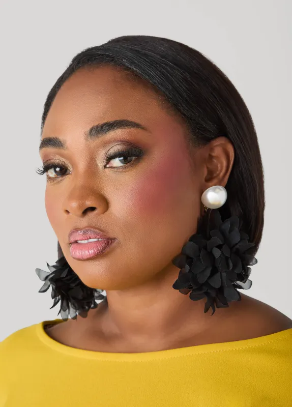 Faux Pearl And Petal Earrings sold by Ashley Stewart