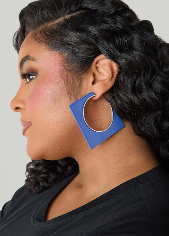 Geo Cutout Hoop Earrings sold by Ashley Stewart