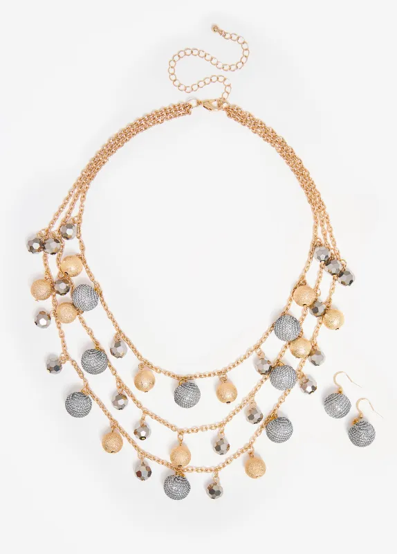Glittered Bead Necklace Set sold by Ashley Stewart