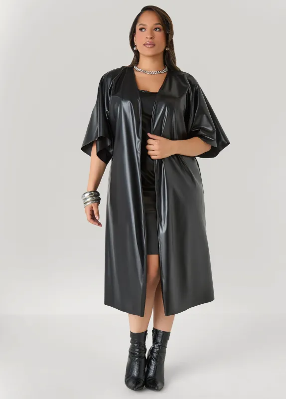 Faux Leather Duster sold by Ashley Stewart