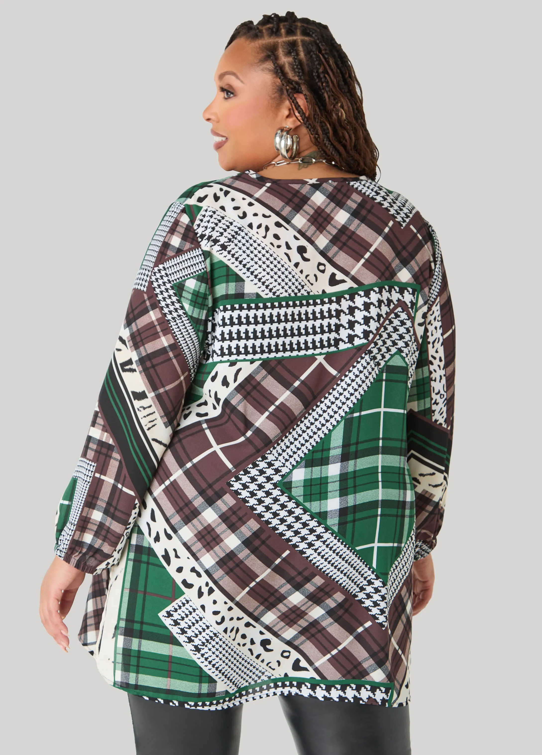 Printed V Neck Tunic sold by Ashley Stewart product image thumbnail 2