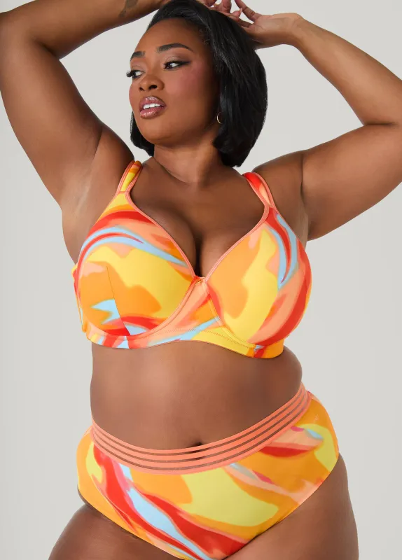Watercolor Plunge Butterfly Bra sold by Ashley Stewart