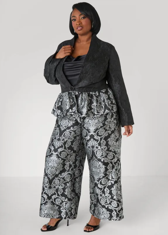 Jacquard Wide Leg Pants sold by Ashley Stewart