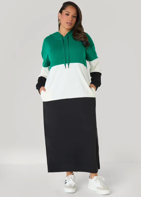 Colorblock French Terry Maxi Dress sold by Ashley Stewart
