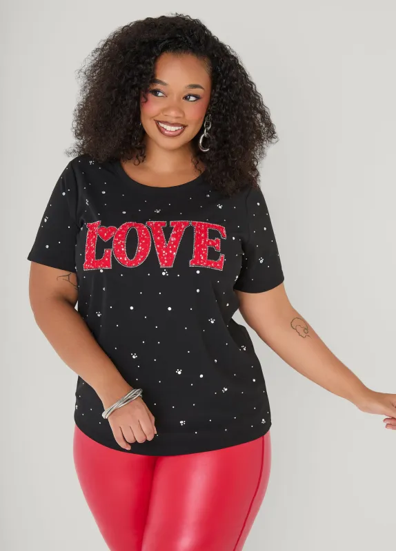 Love Embellished Tee sold by Ashley Stewart