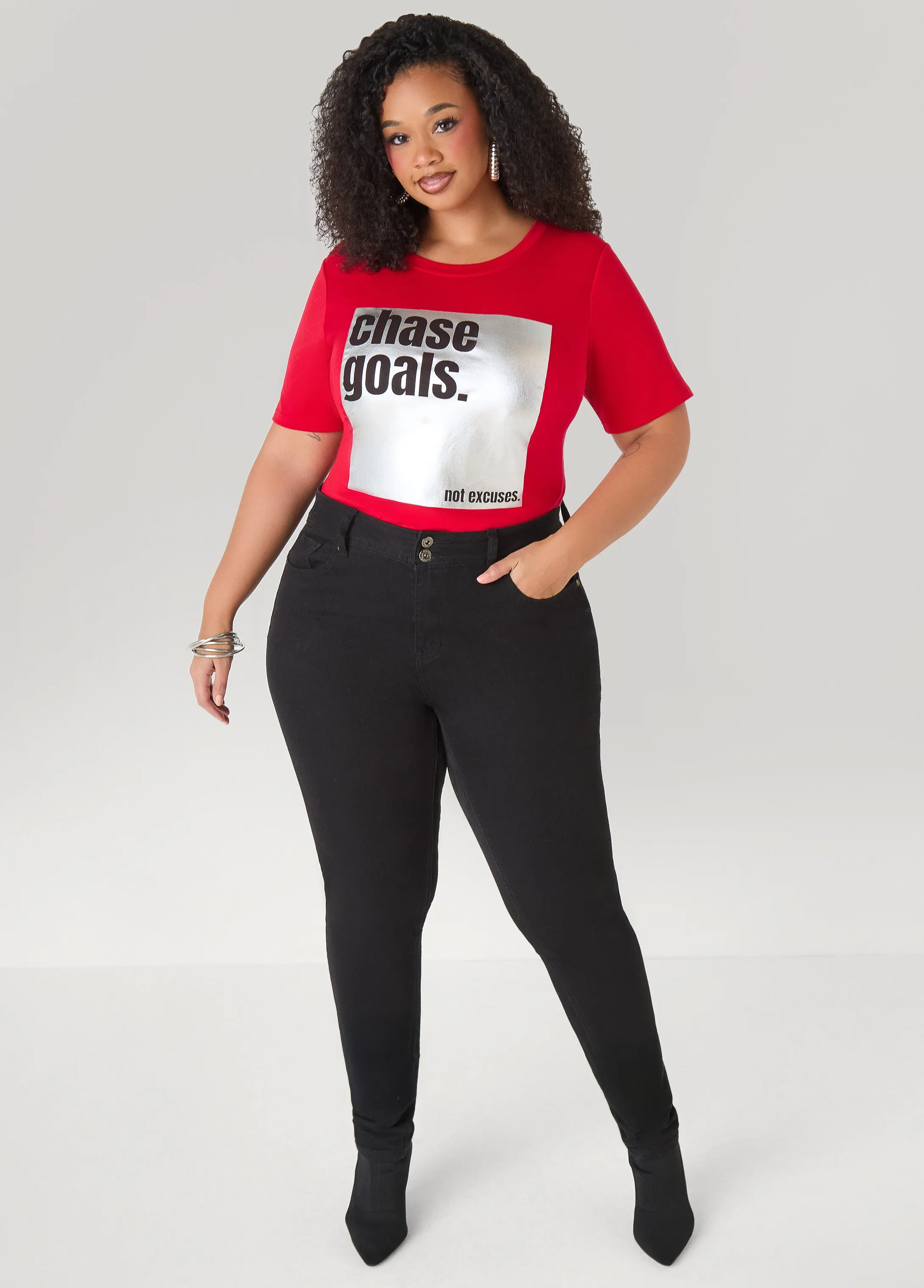 Chase Goals Metallic Graphic Tee sold by Ashley Stewart product image thumbnail 3