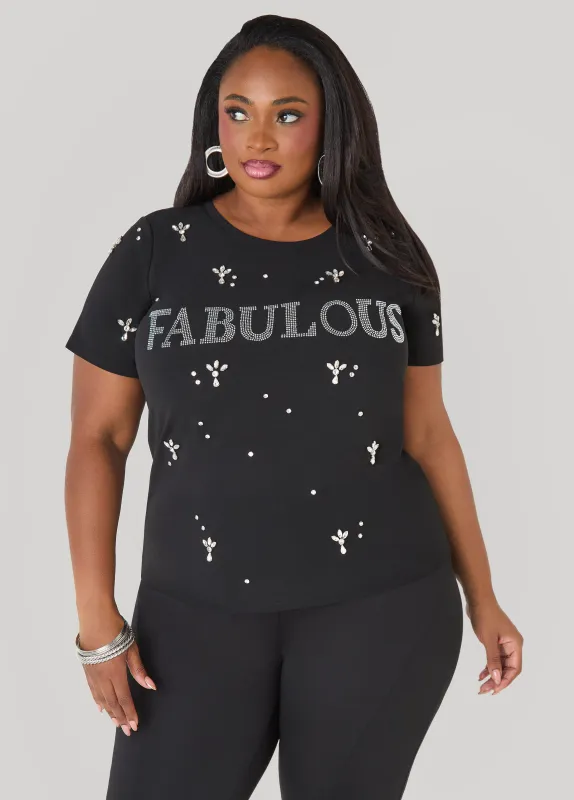 Fabulous Embellished Tee sold by Ashley Stewart