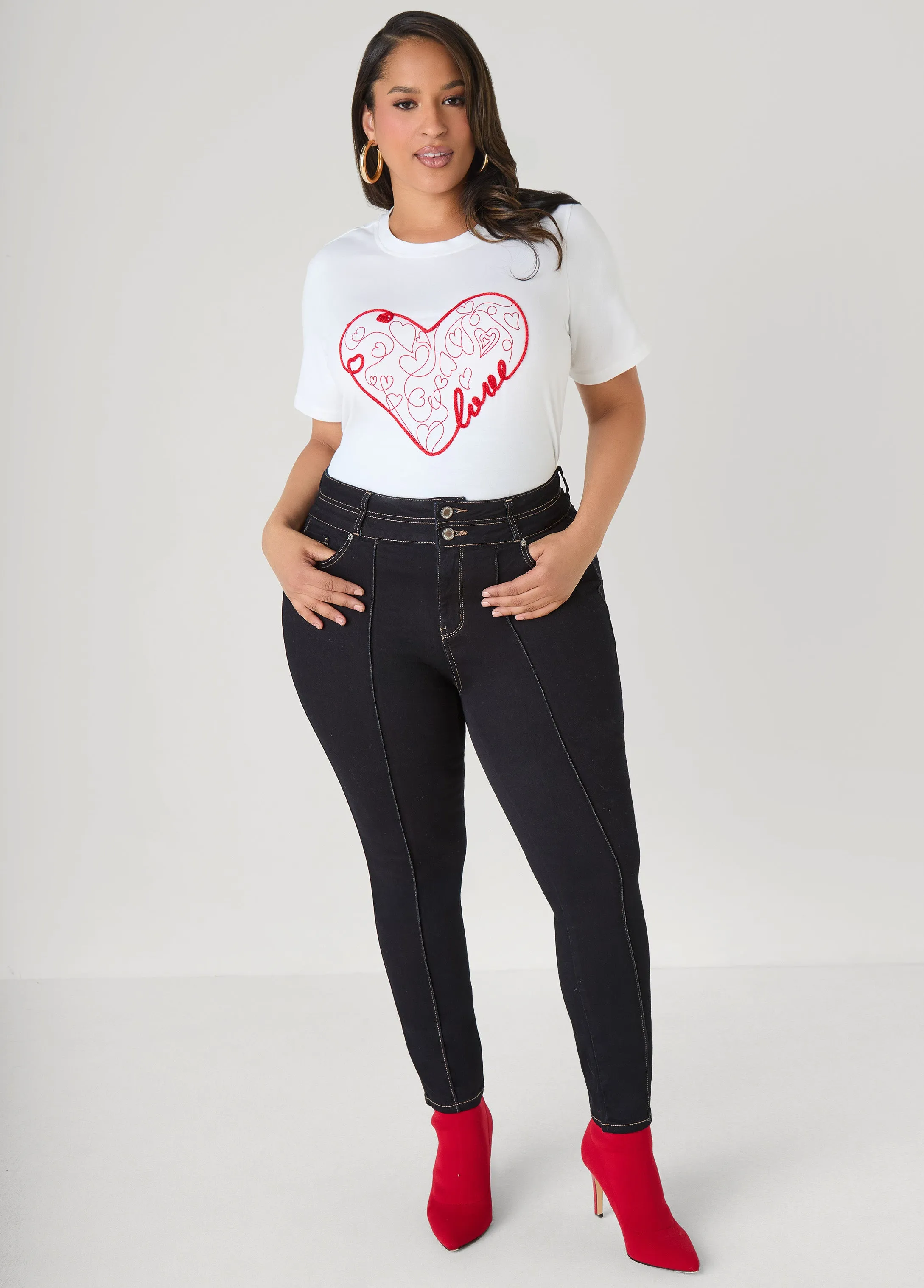 Love Embellished Graphic Tee sold by Ashley Stewart product image thumbnail 3