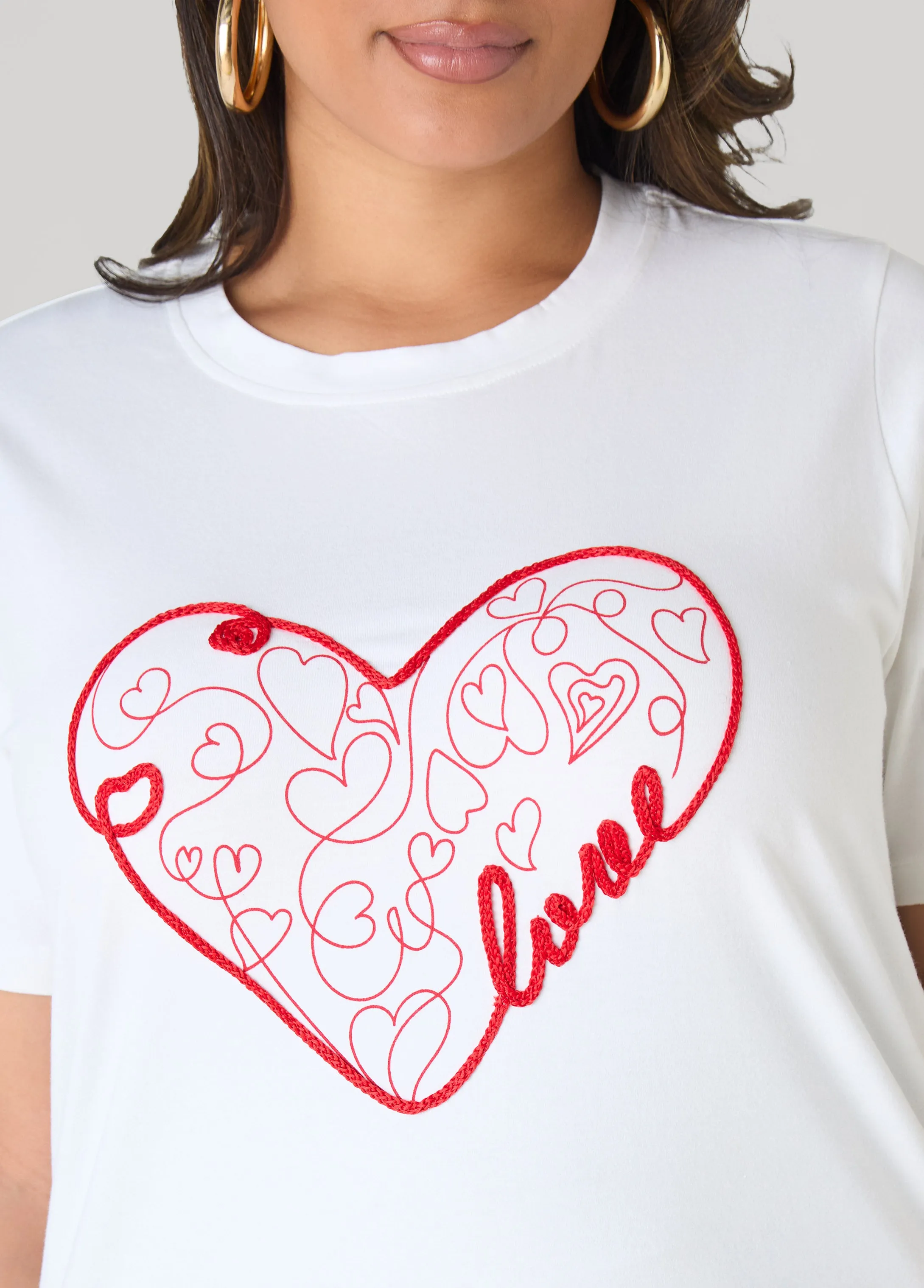 Love Embellished Graphic Tee sold by Ashley Stewart product image thumbnail 4