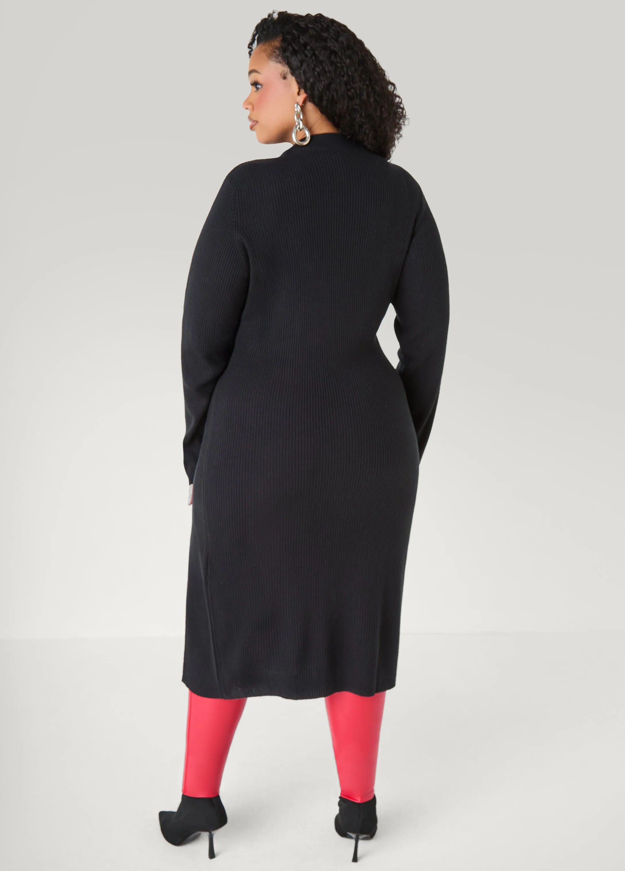 Button Detailed Ribbed Tunic sold by Ashley Stewart product image thumbnail 2