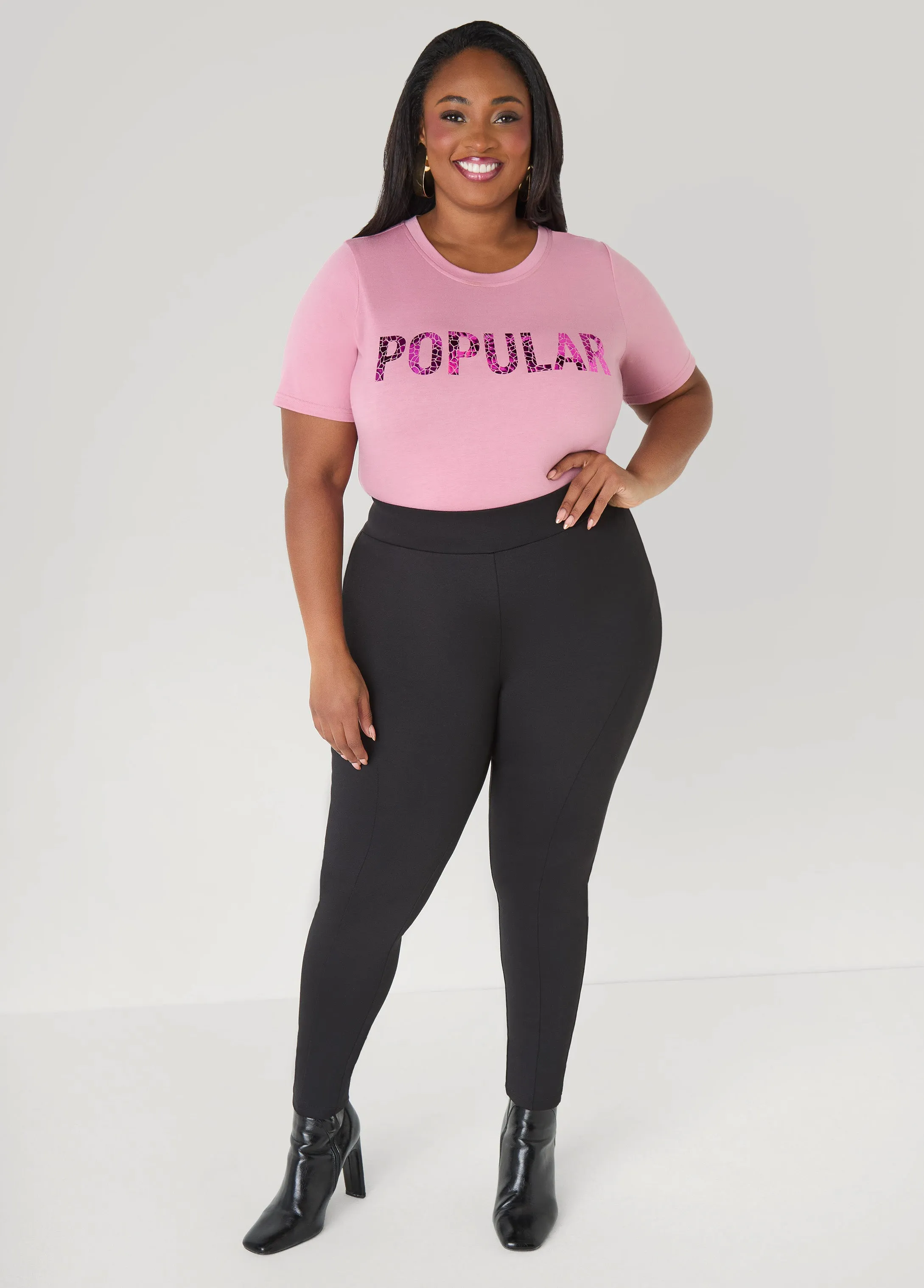 Seam Detailed Ponte Leggings sold by Ashley Stewart product image thumbnail 3