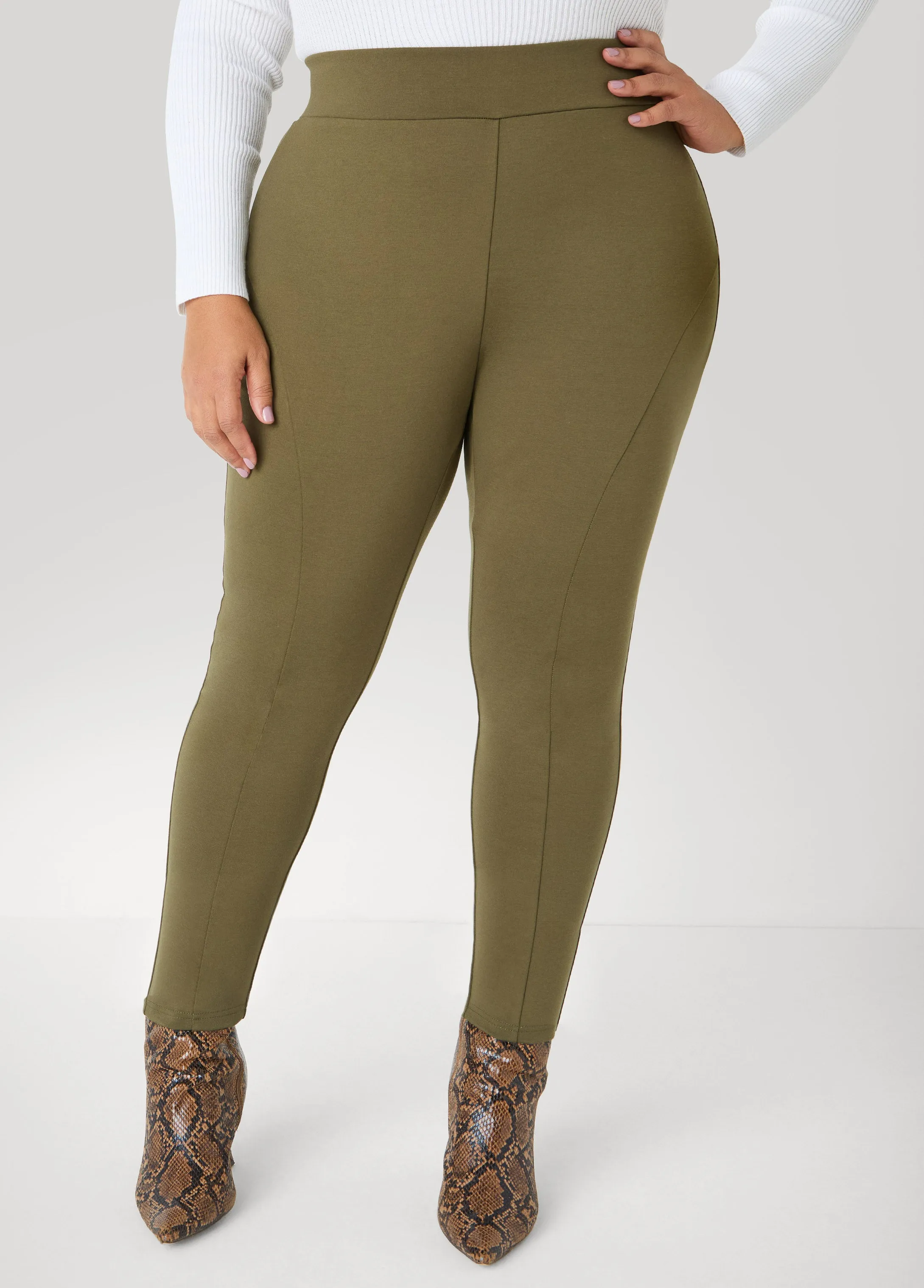 Seam Detailed Ponte Leggings sold by Ashley Stewart product image thumbnail 4
