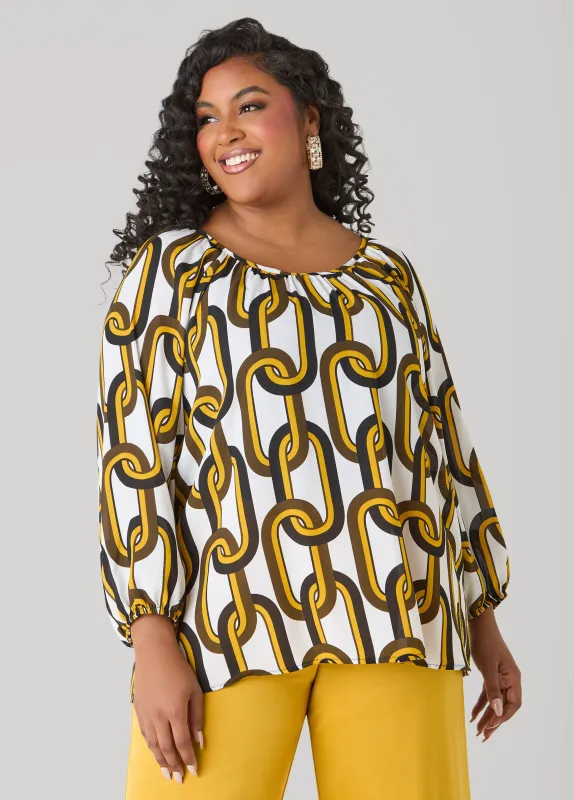 Chain Link Print Blouse made by Ashley Stewart