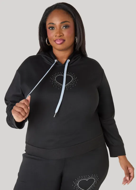 Crystal Heart Hoodie sold by Ashley Stewart