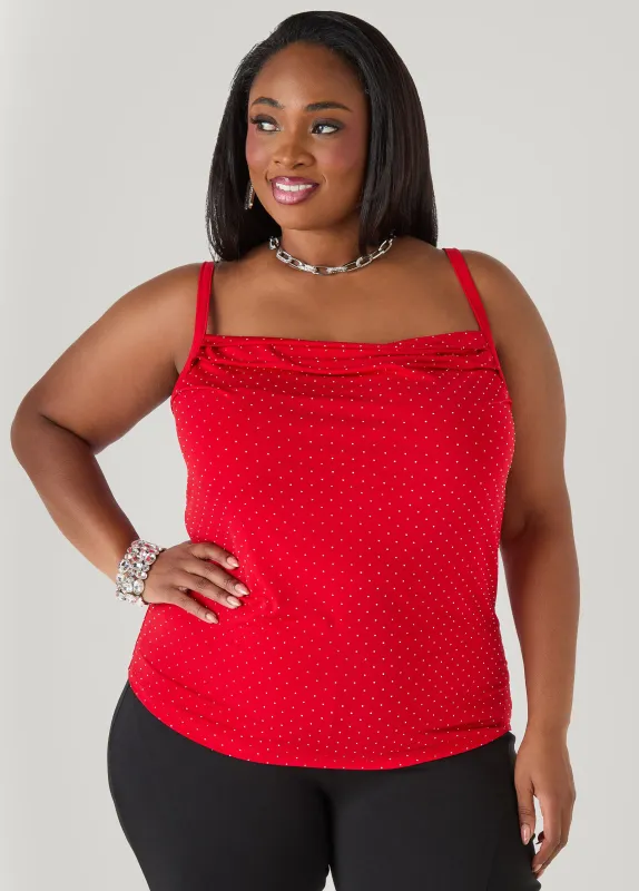Studded Cowl Neck Cami sold by Ashley Stewart