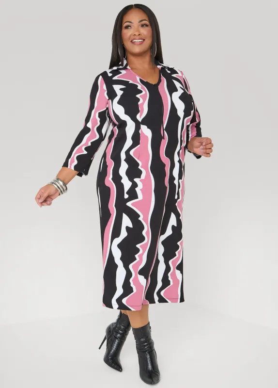 Tall Wavy Print Midaxi Dress sold by Ashley Stewart
