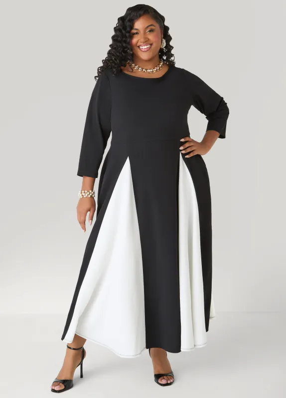 Tall Two Tone A Line Maxi Dress sold by Ashley Stewart