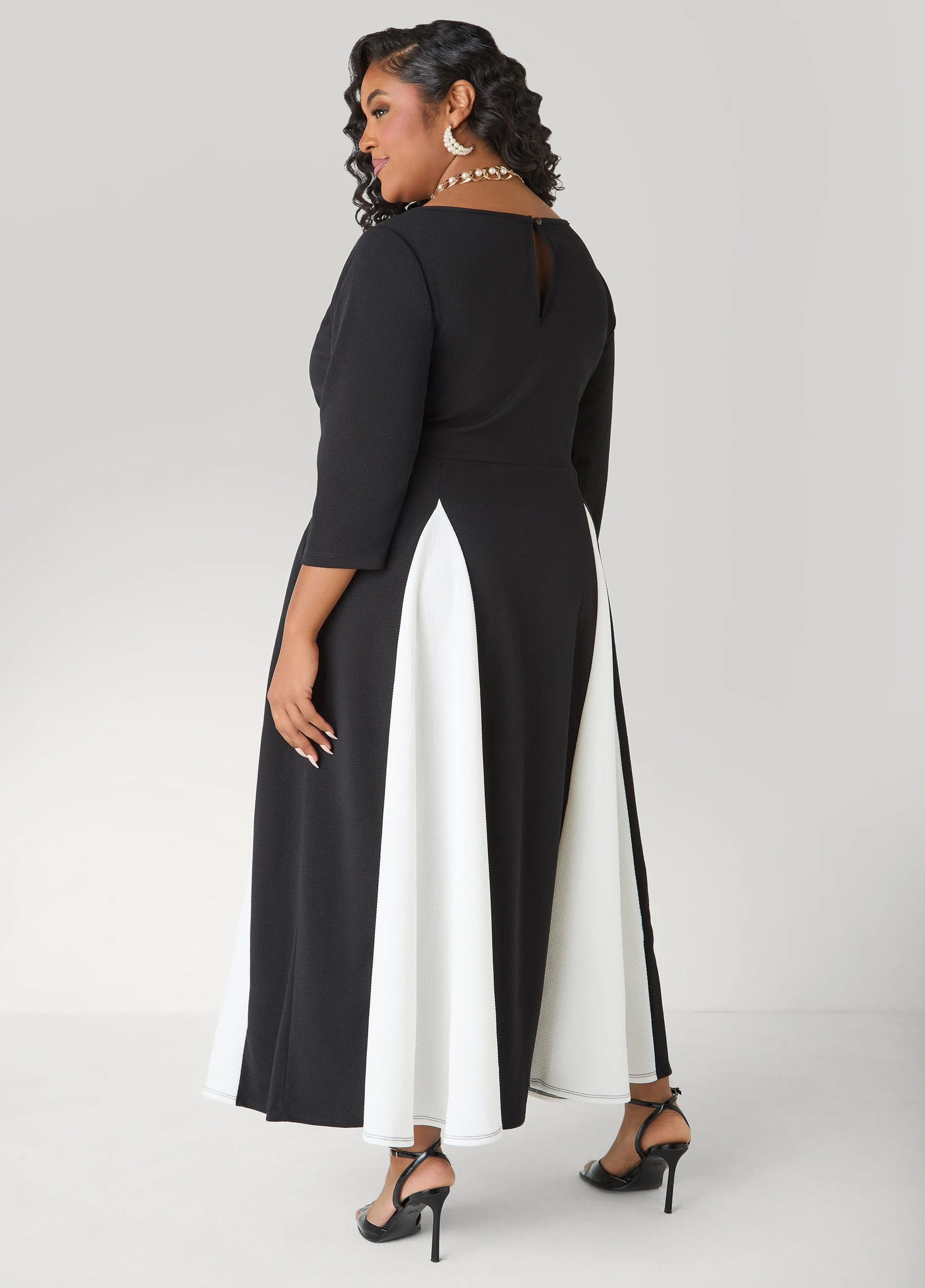 Tall Two Tone A Line Maxi Dress sold by Ashley Stewart product image thumbnail 2