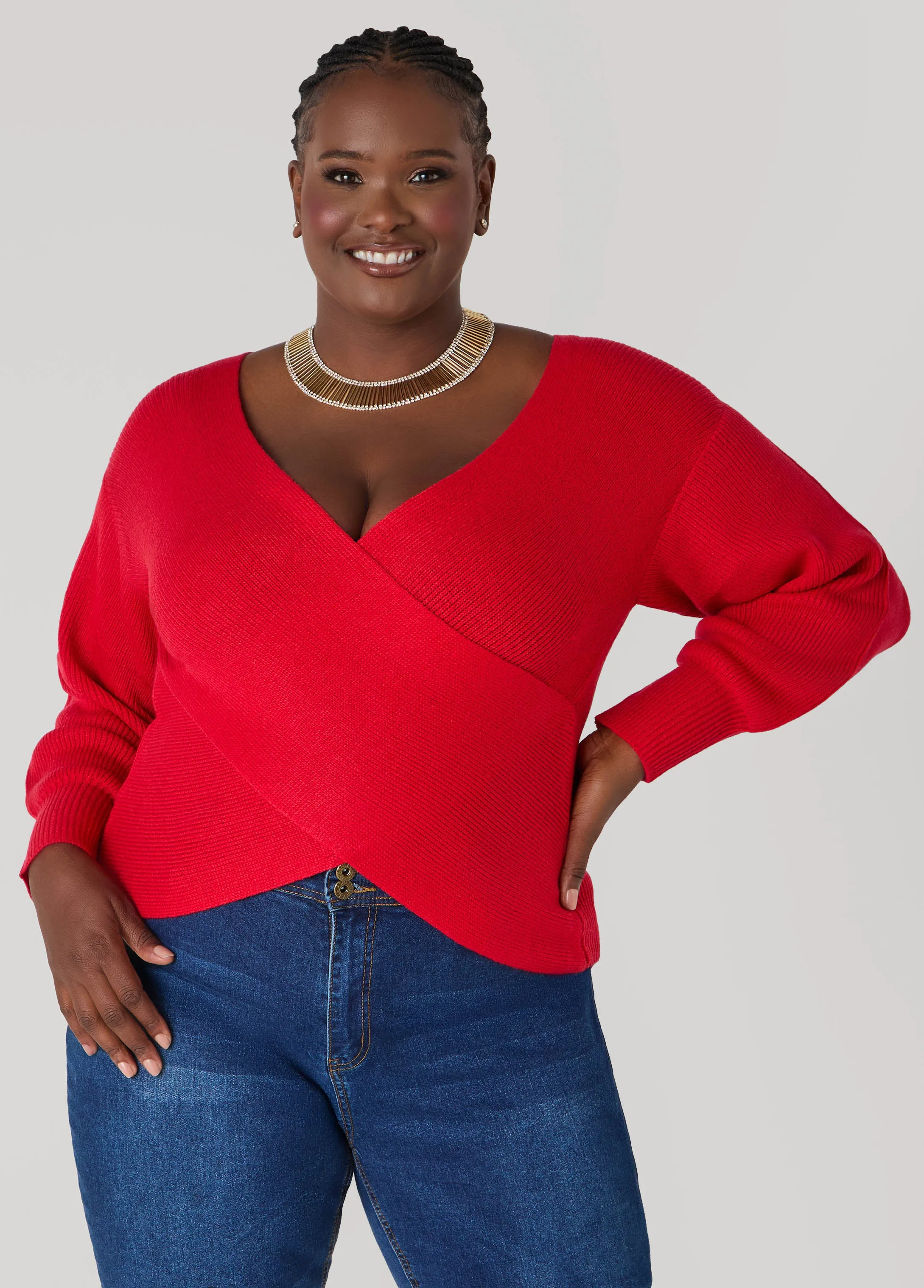 Crisscross Sweater sold by Ashley Stewart