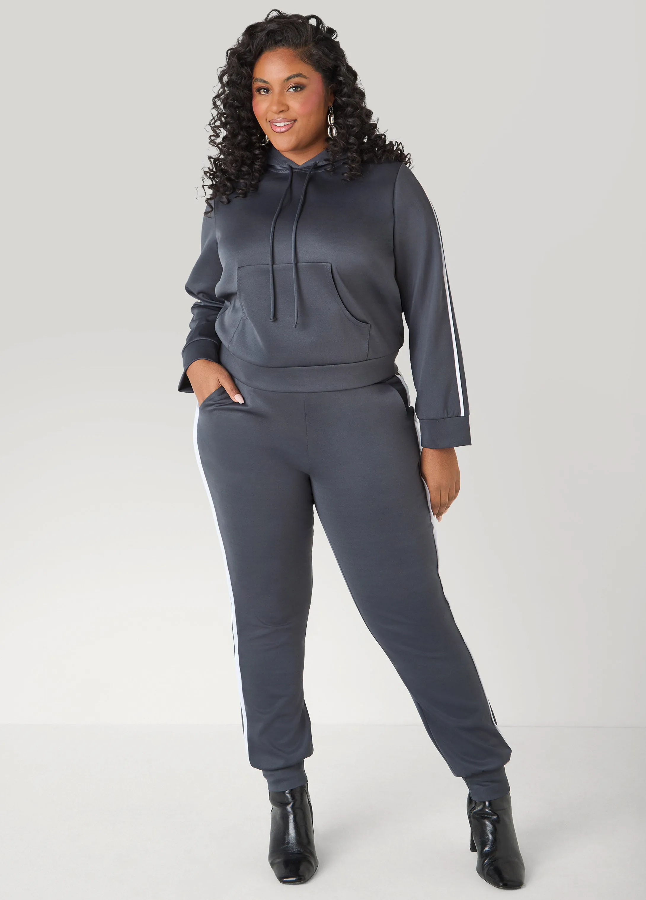 Striped Drawstring Hoodie sold by Ashley Stewart product image thumbnail 5