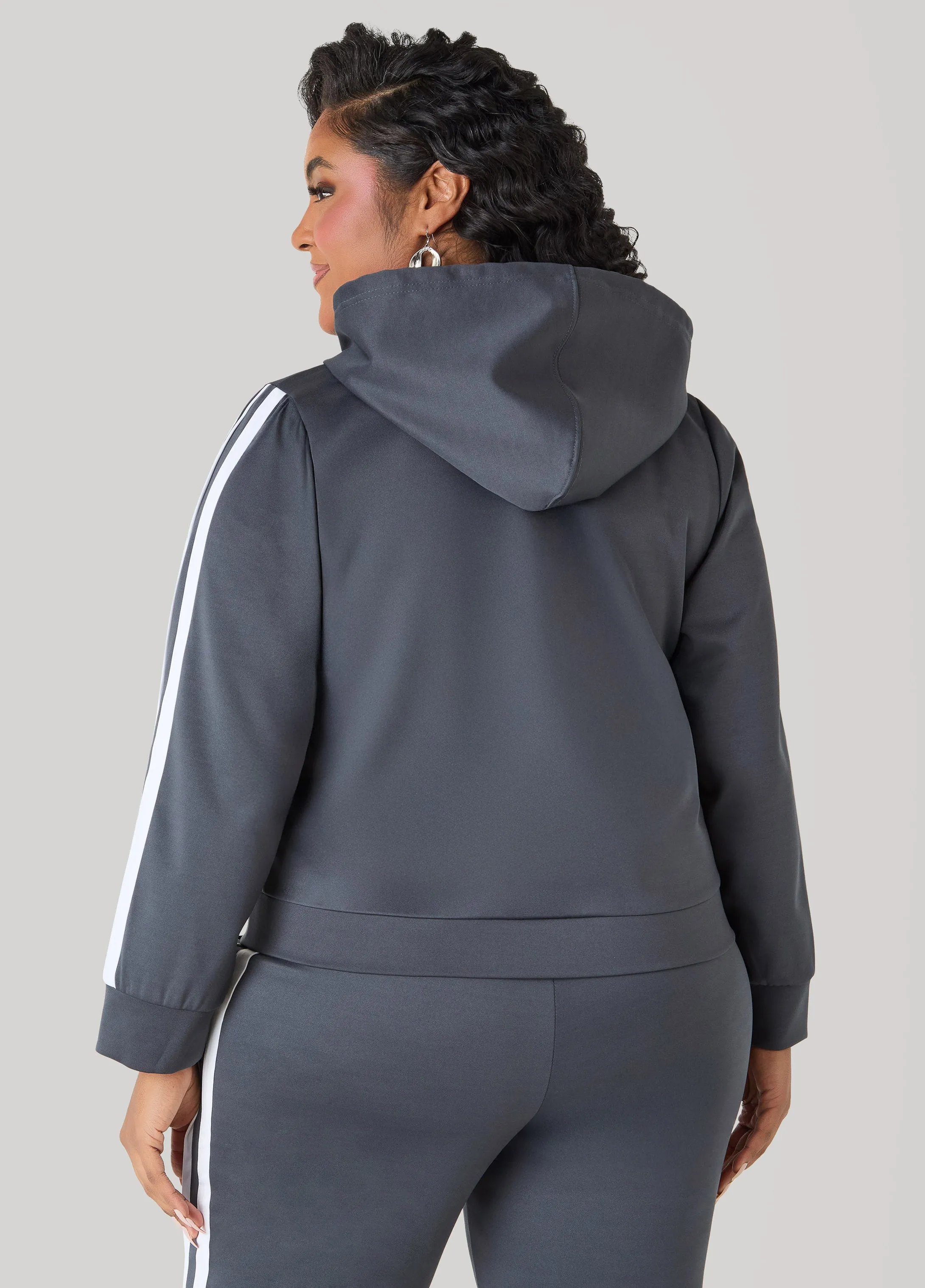 Striped Drawstring Hoodie sold by Ashley Stewart product image thumbnail 2