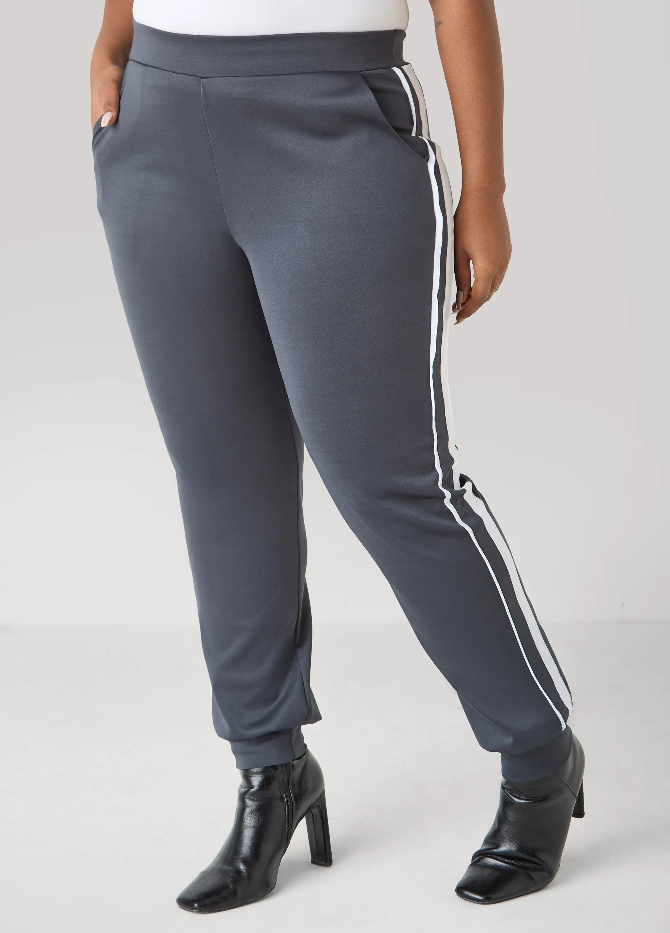 Pull On Striped Joggers sold by Ashley Stewart product image thumbnail 4