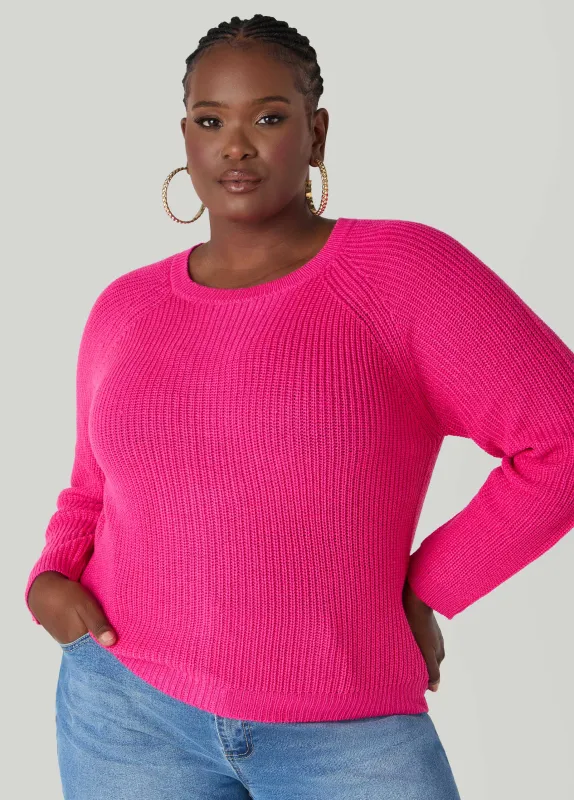 Ribbed Raglan Sweater sold by Ashley Stewart