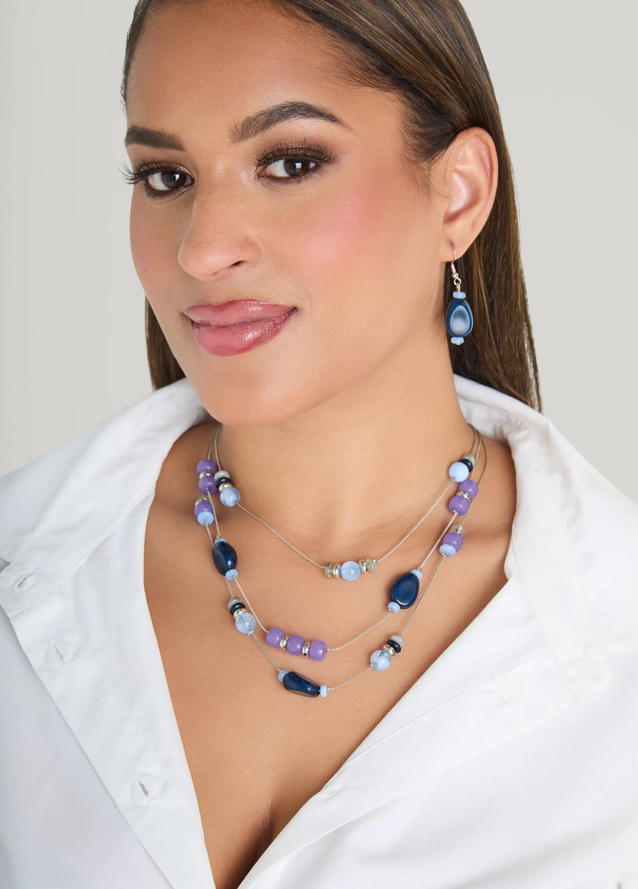 Layered Beaded Necklace Set sold by Ashley Stewart