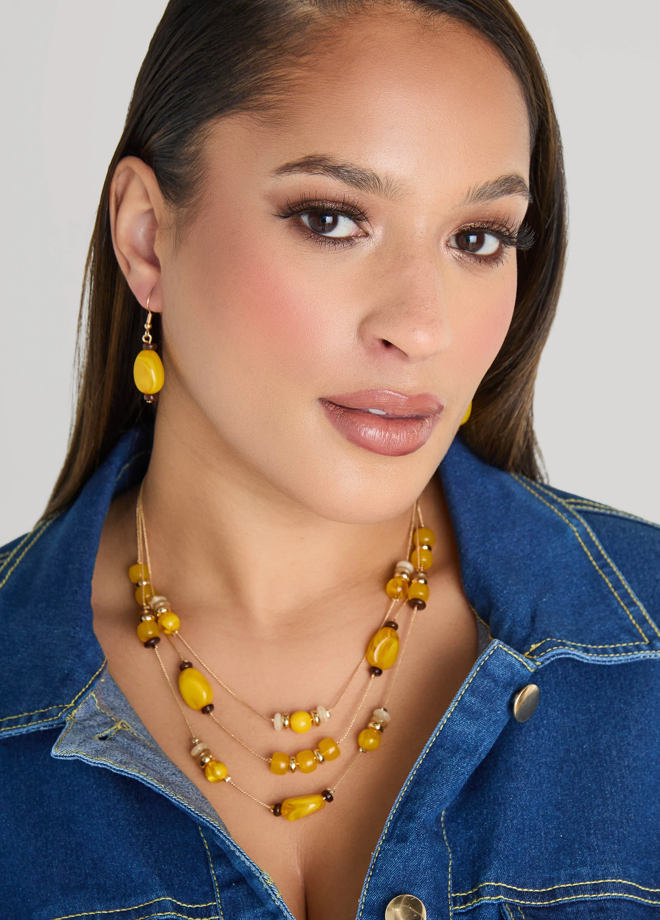 Layered Beaded Necklace Set sold by Ashley Stewart product image thumbnail 2