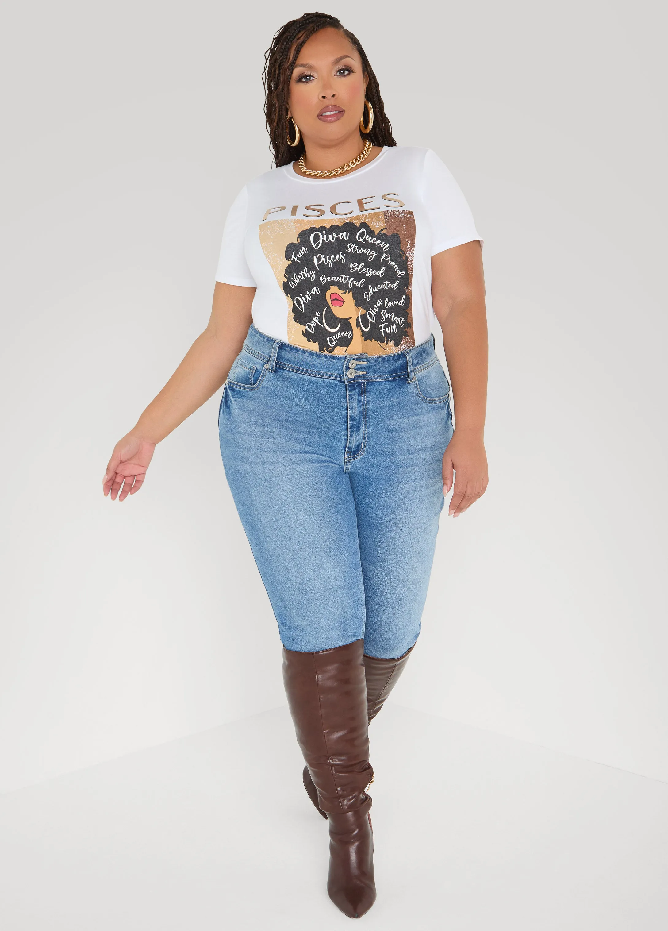 Pisces Metallic Graphic Tee sold by Ashley Stewart product image thumbnail 3