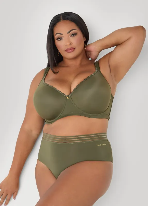 Lace Trimmed Full Coverage Butterfly Bra sold by Ashley Stewart