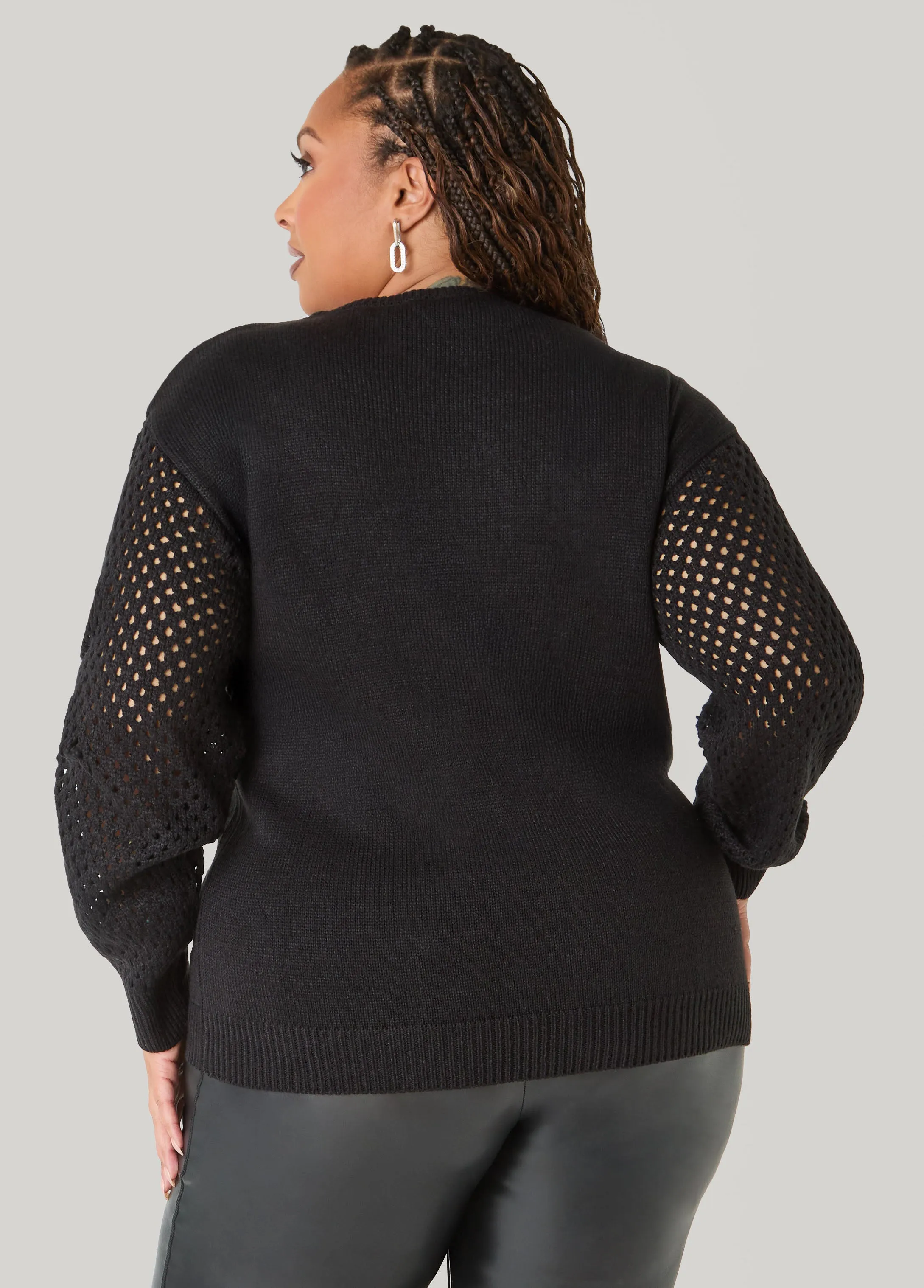 Rose Heart Faux Pearl Sweater sold by Ashley Stewart product image thumbnail 2