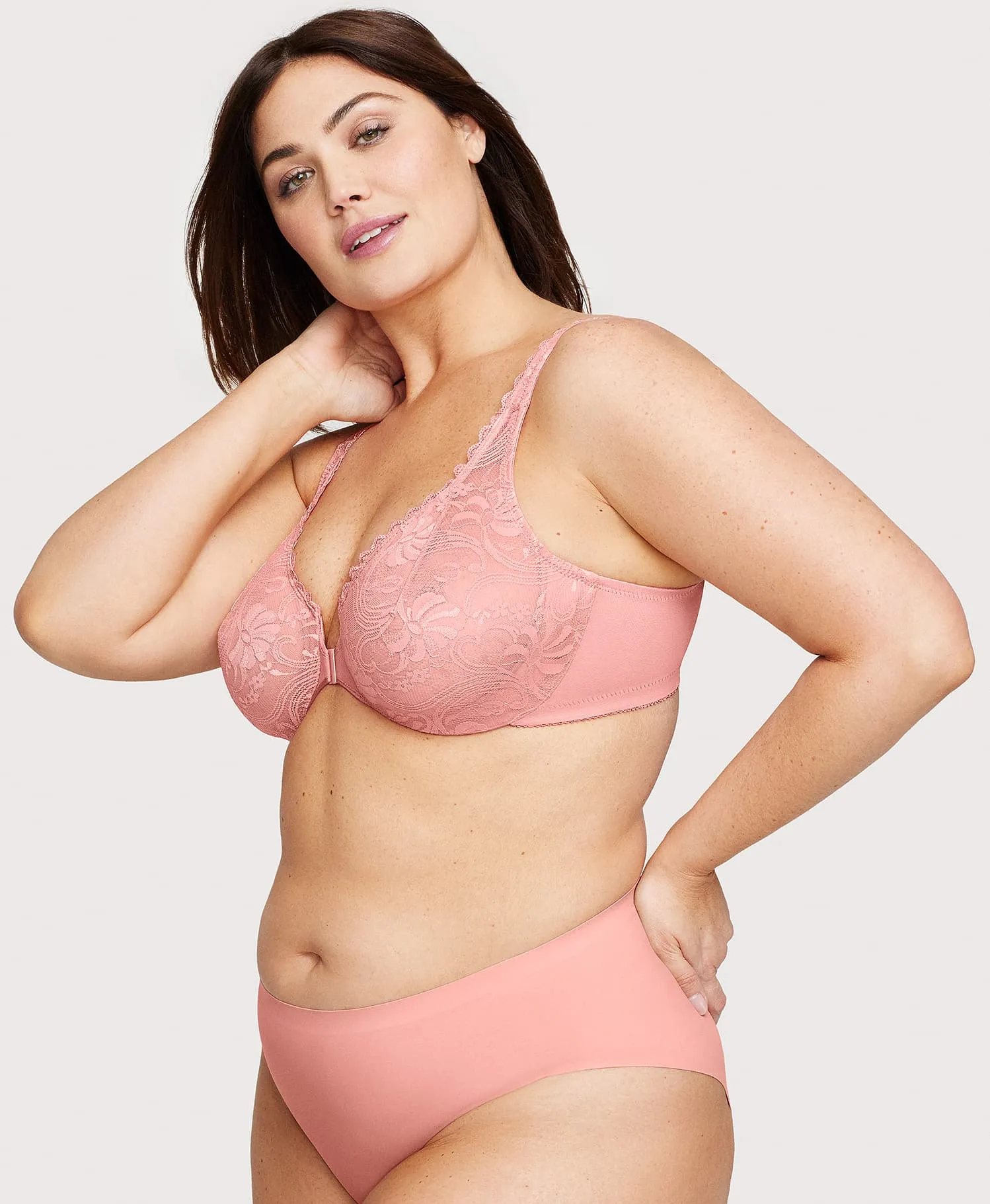 Front-Closure Stretch Lace WonderWire Bra sold by Ashley Stewart product image thumbnail 3